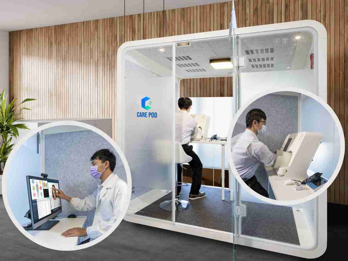 达擎于医疗科技展中展出＂远距诊疗舱＂，，，，以因应医疗数字化及社会高龄化趋势下、、复诊及慢性病患等族群对于远距看诊需求逐渐升高所推出的创新整合方案。。。。多功能合一、、高隐私性的远距诊疗舱可根据病患端与医师端的不同需求，，提供弹性化及客制化功能，，节省医生和病患的精力及时间